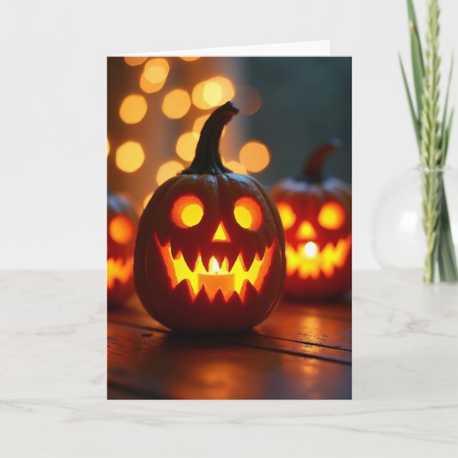 Glowing Pumpkin Night Card (Front)