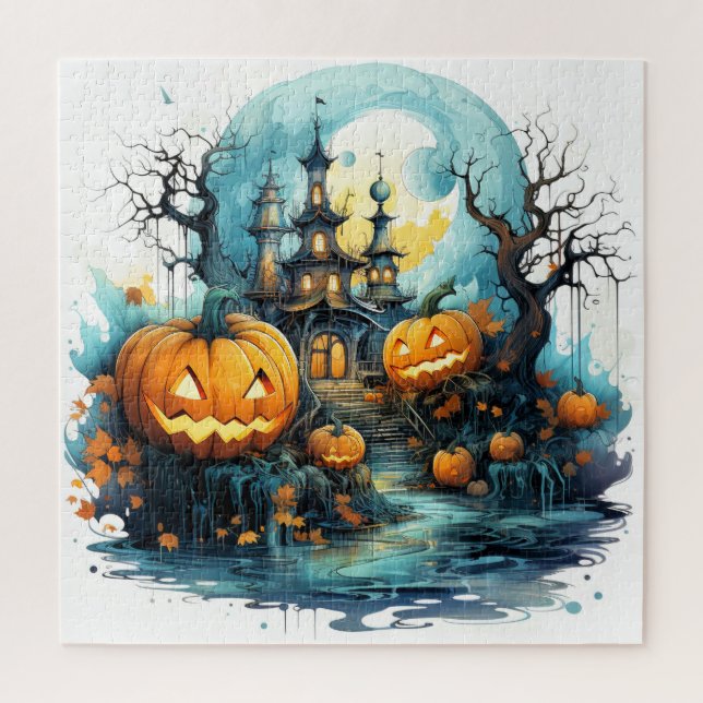 Glowing Pumpkins After Moonlight Jigsaw Puzzle (Vertical)