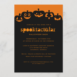 Glowing Pumpkins Halloween Bash Invitation