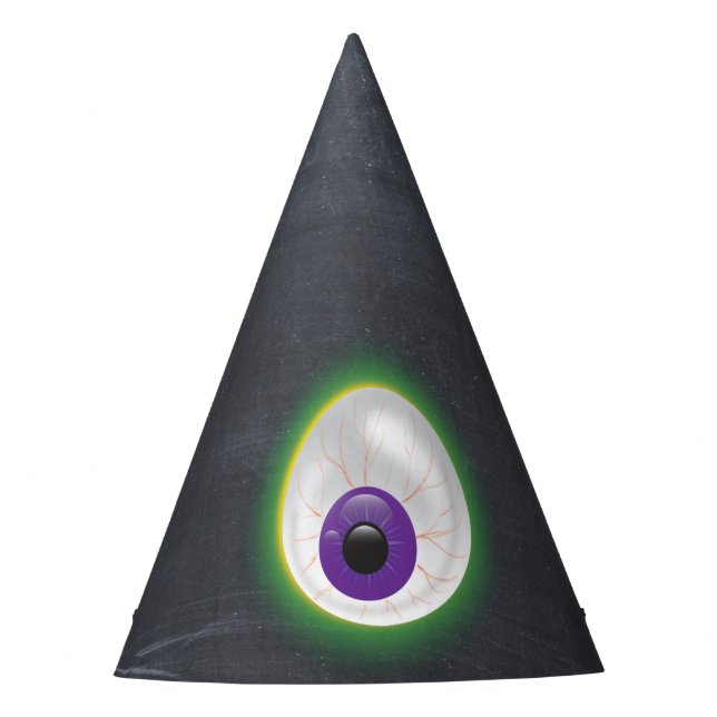 Glowing Purple Eyeball Third Eye Halloween Adult Party Hat (Front)