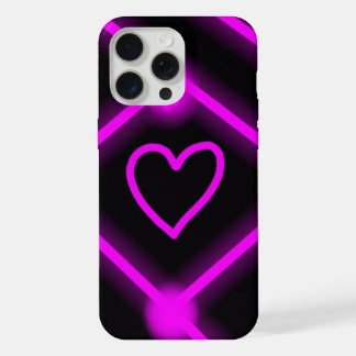 glowing purple/pink heart design case