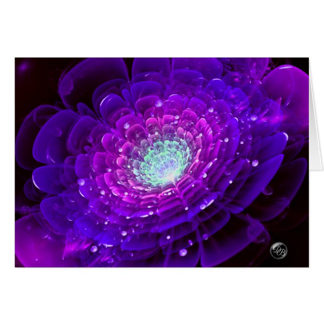 Glowing Purple Rose, Beautiful Fractal Digital Art (Front Horizontal)