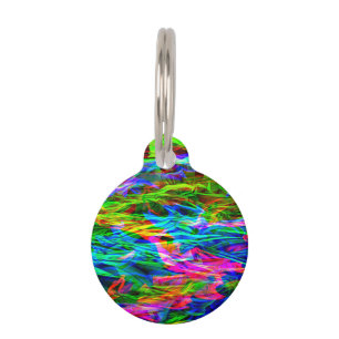 Glowing Rainbow Abstract Pet Tag