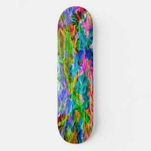 Glowing Rainbow Abstract Skateboard