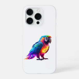 Glowing Rainbow Parrot iPhone 16 Pro Case