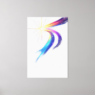 Glowing Rainbow Shooting Star Comet Trail Art Prin Canvas Print