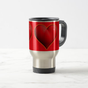 Glowing Red 3-D Heart Travel Mug