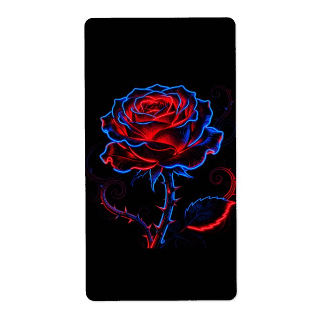 Glowing Red Blue Rose Decal (Front)