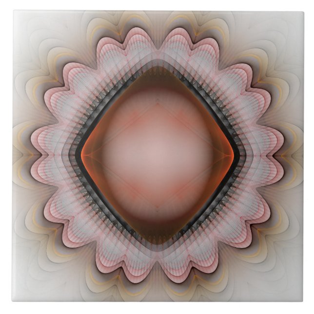 Glowing red crystal ornament tile (Front)