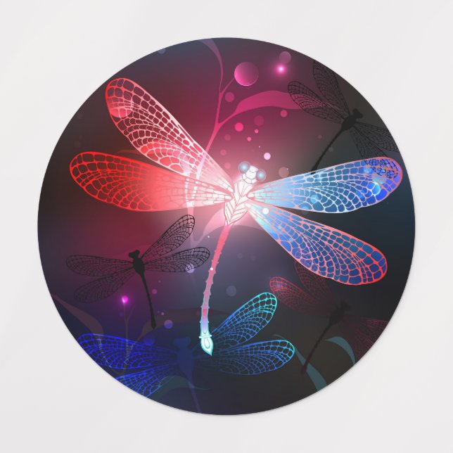 Glowing red dragonfly (Design 1)