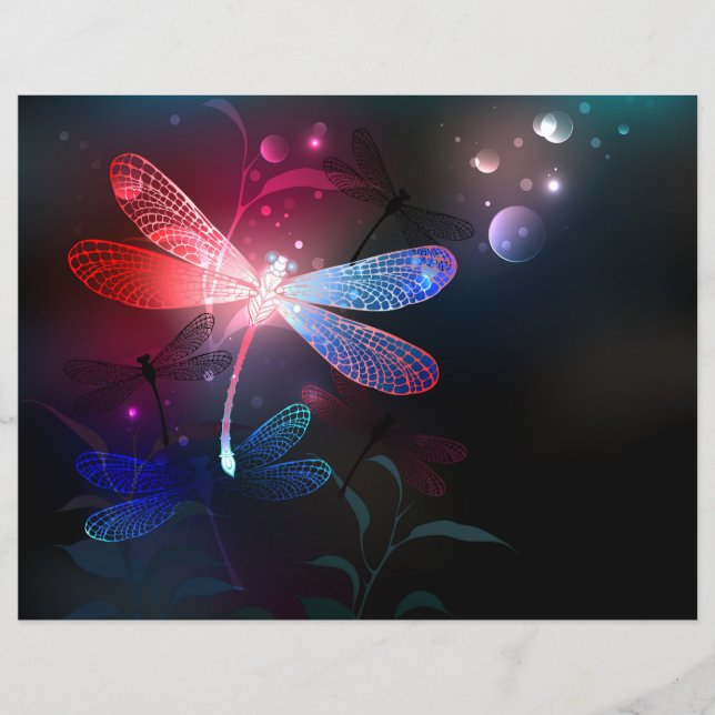 Glowing red dragonfly (Front)