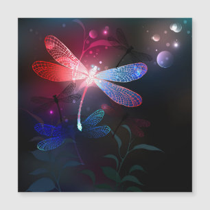 Glowing red dragonfly
