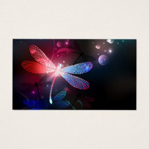 Glowing red dragonfly