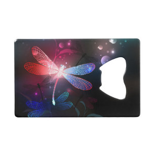 Glowing red dragonfly