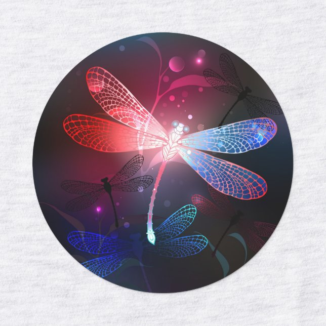 Glowing red dragonfly (Design 1)