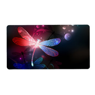 Glowing red dragonfly