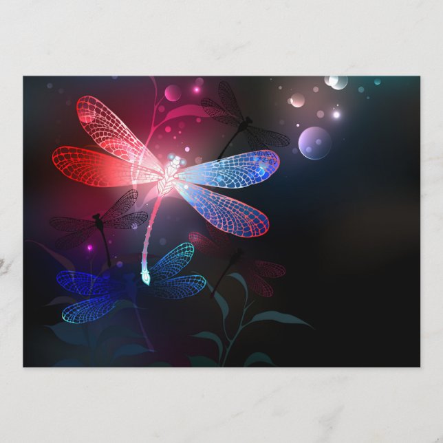 Glowing red dragonfly advice card (Front)