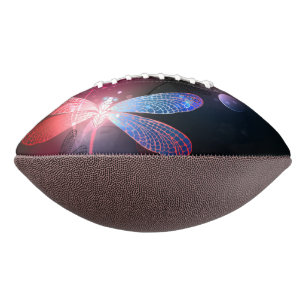 Glowing red dragonfly american football