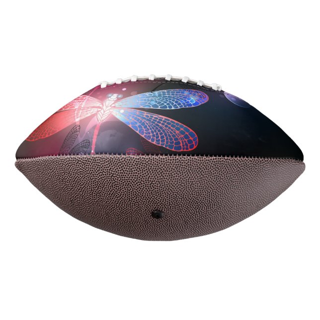 Glowing red dragonfly american football (Rotated 270)