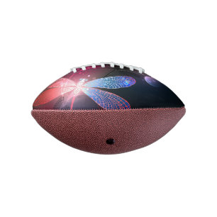 Glowing red dragonfly american football