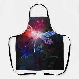 Glowing red dragonfly apron