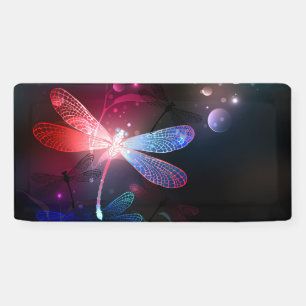 Glowing red dragonfly banner