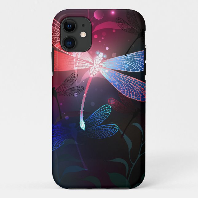 Glowing red dragonfly Case-Mate iPhone case (Back)