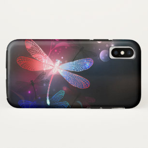 Glowing red dragonfly iPhone XS case