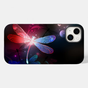 Glowing red dragonfly Case-Mate iPhone 14 plus case