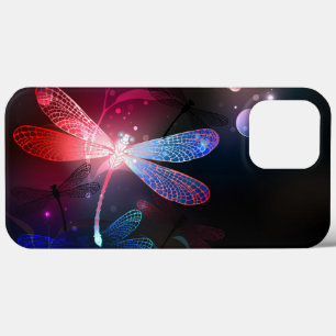 Glowing red dragonfly iPhone 13 pro max case