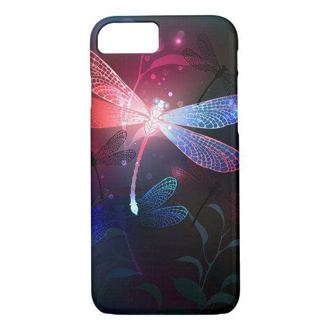 Glowing red dragonfly Case-Mate iPhone case (Back)