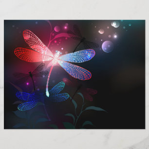 Glowing red dragonfly custom letterhead