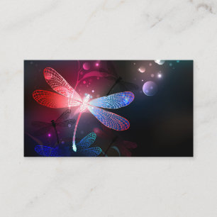 Glowing red dragonfly discount card