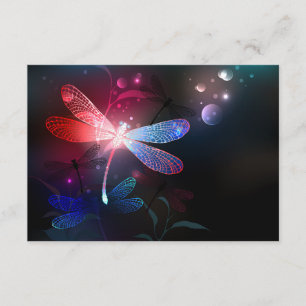 Glowing red dragonfly enclosure card