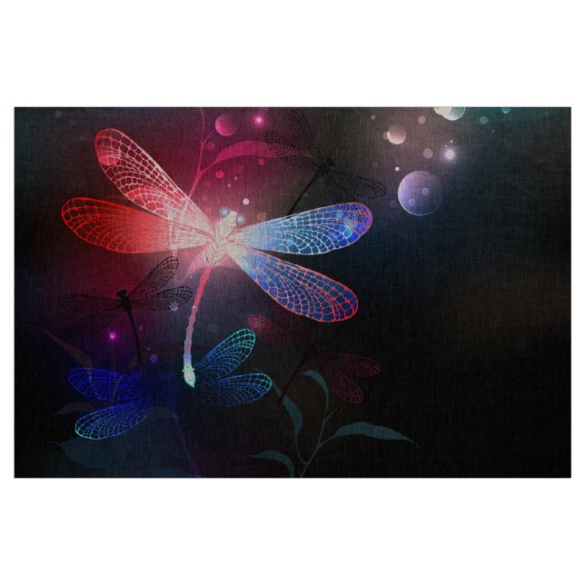 Glowing red dragonfly fabric (Yard)