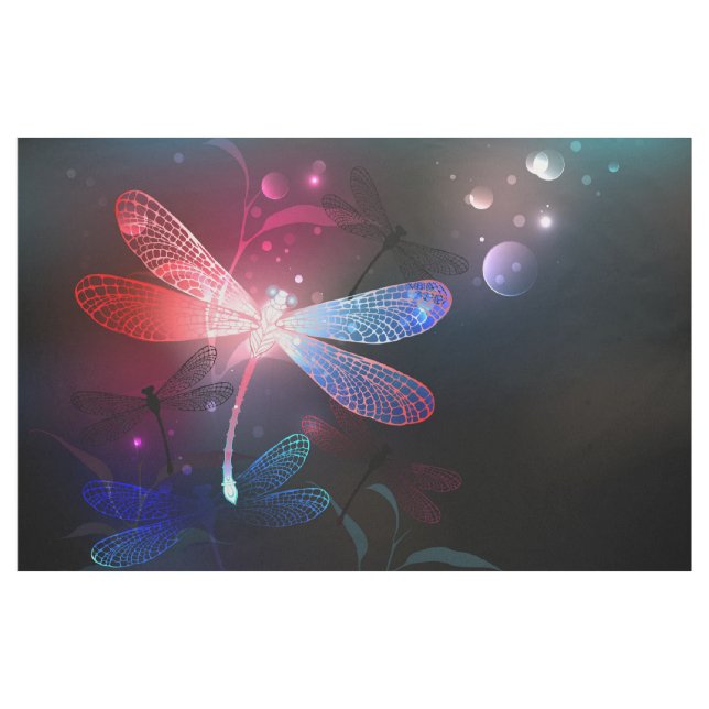 Glowing red dragonfly fabric (Yard)
