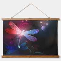 Glowing red dragonfly