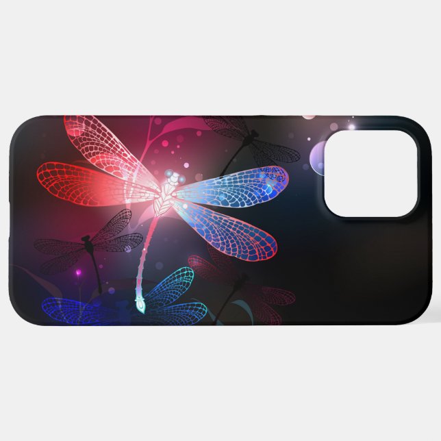 Glowing red dragonfly iPhone case (Back Horizontal)