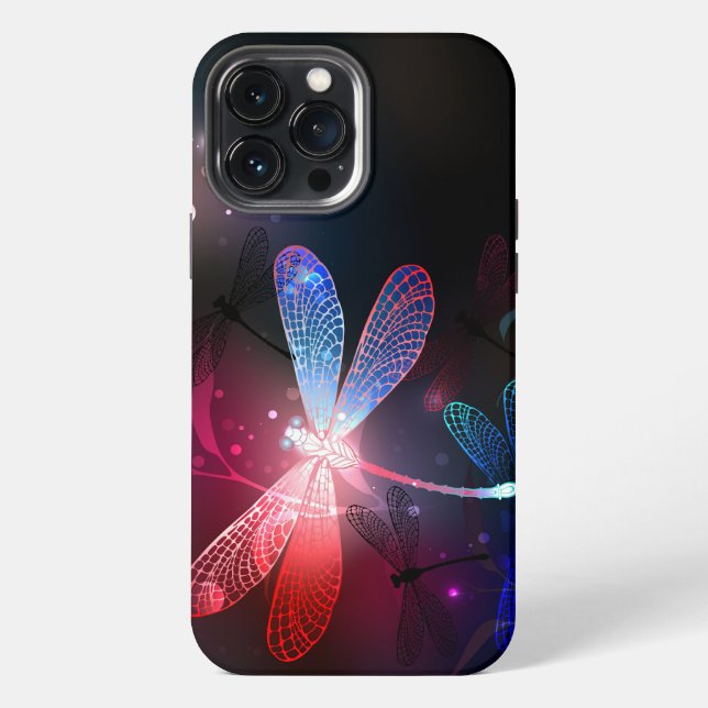Glowing red dragonfly iPhone case (Back)