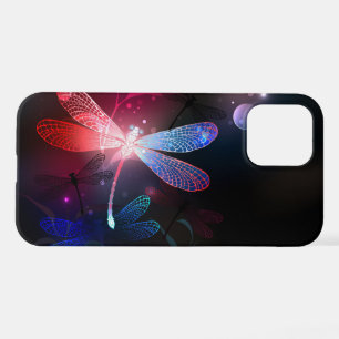 Glowing red dragonfly iPhone 12 pro case