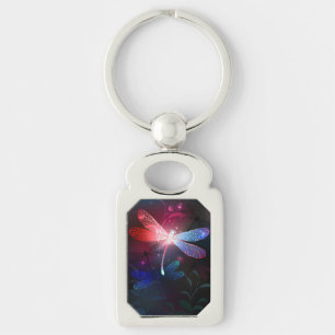 Glowing red dragonfly key ring