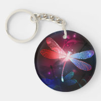 Glowing red dragonfly