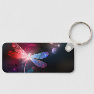 Glowing red dragonfly key ring