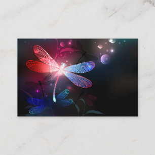 Glowing red dragonfly loyalty card