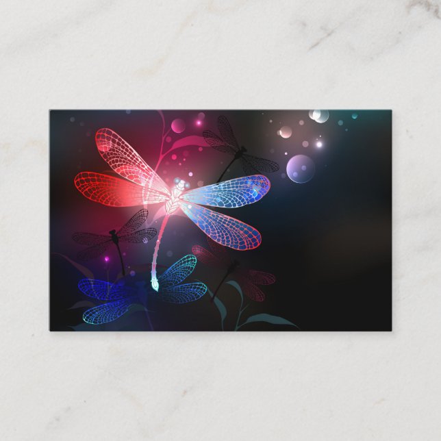 Glowing red dragonfly loyalty card (Front)