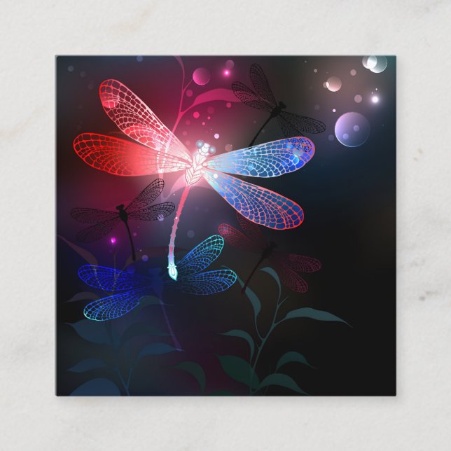 Glowing red dragonfly loyalty card (Front)