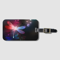 Glowing red dragonfly