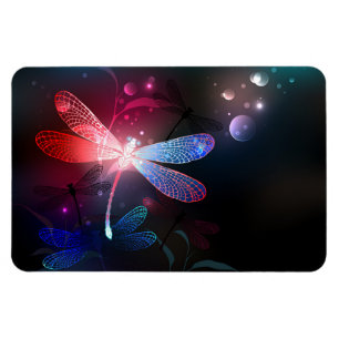 Glowing red dragonfly magnet