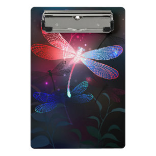 Glowing red dragonfly mini clipboard