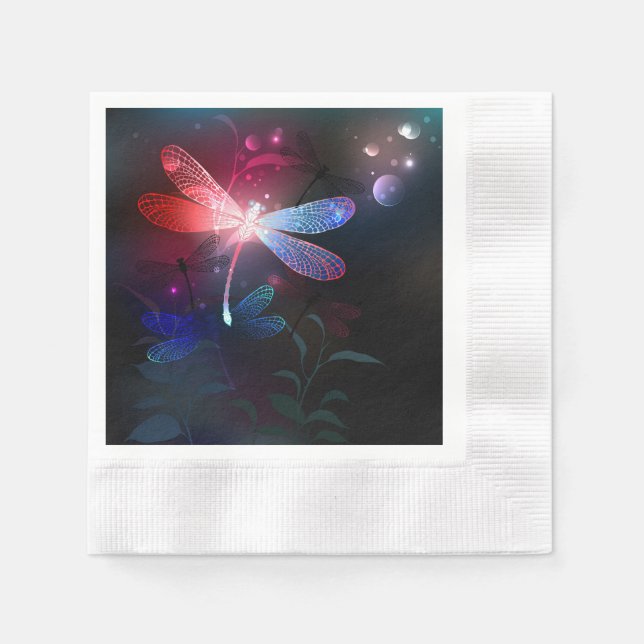 Glowing red dragonfly napkin (Front)